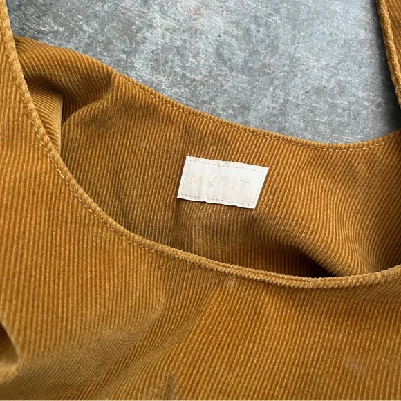 Merit Beauty brown corduroy tie bag new - Picture 2 of 4